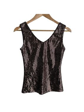 Joseph Ribkoff Sparkly Sequin Sleeveless Top Sz 4 Cocktail Party Event Tank EUC